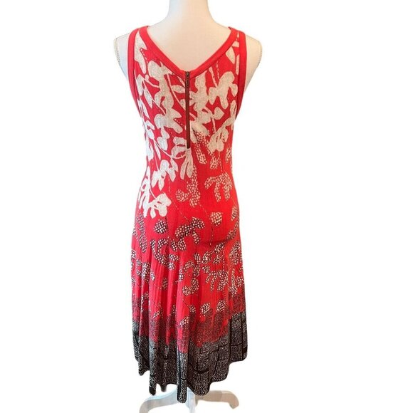 Nic+Zoe Terrace Twirl Floral Sleeveless A-Line Dress Pink, White & Black Size M - Picture 2 of 14